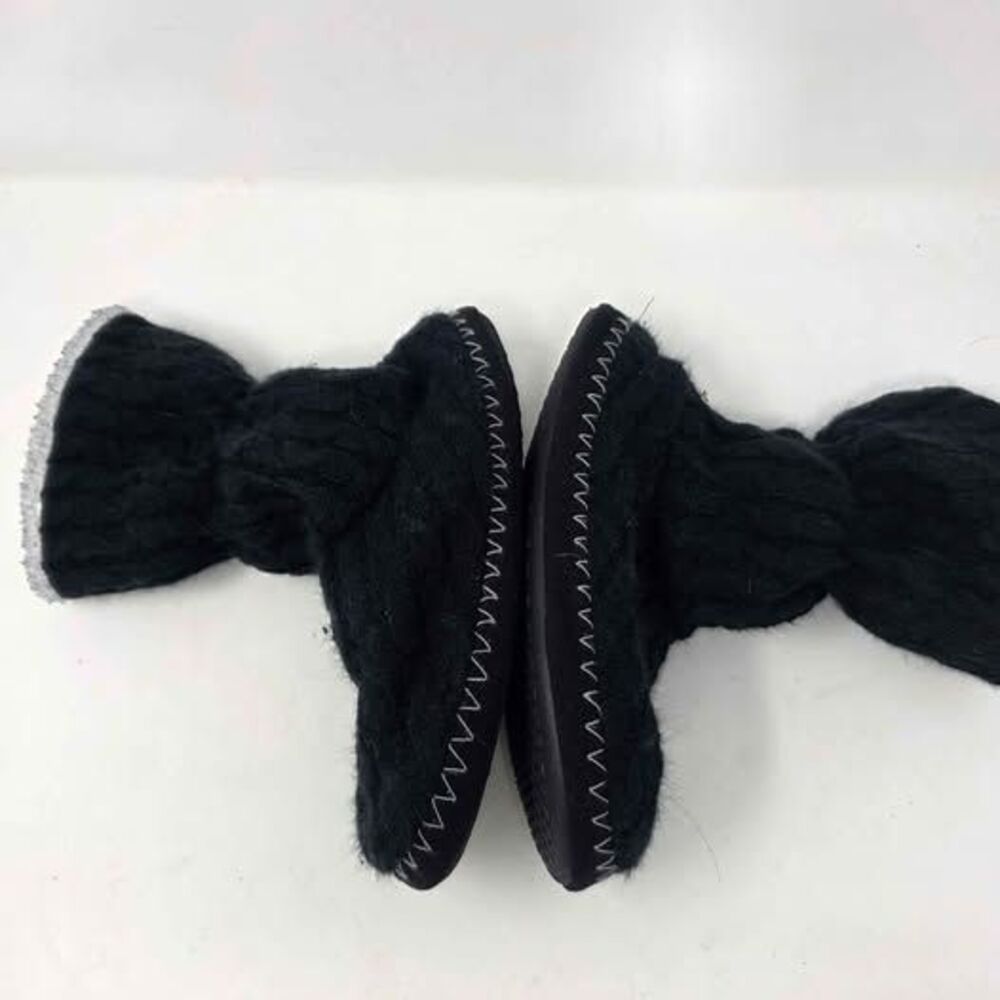 Pittsburgh Steelers Cable Knit Sherpa Slippers Womens XL 11-12 Black Bootie - Picture 7 of 10